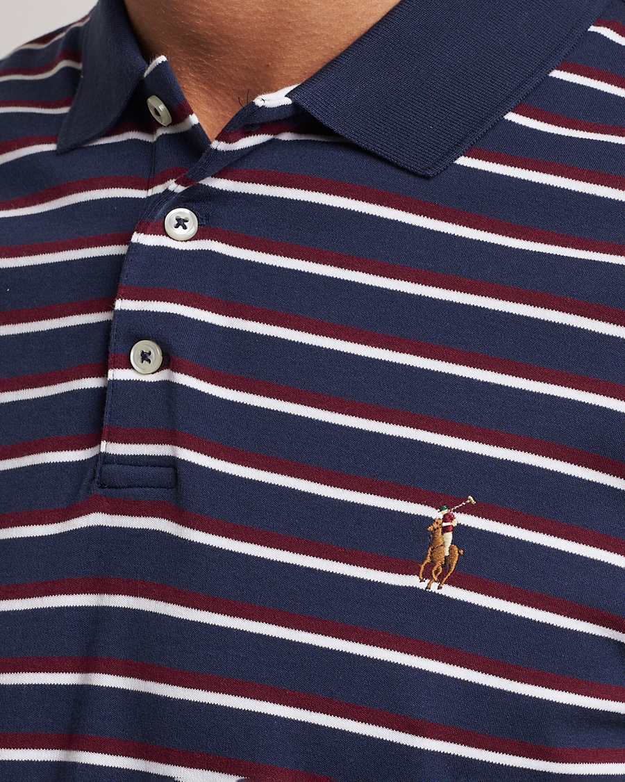 Herren | Poloshirts | Polo Ralph Lauren | Luxury Pima Cotton Striped Polo French Navy/White