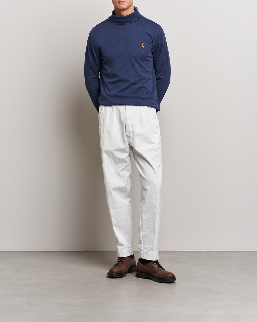 Herren | Pullover | Polo Ralph Lauren | Luxury Pima Cotton Rollneck Spring Navy Heather