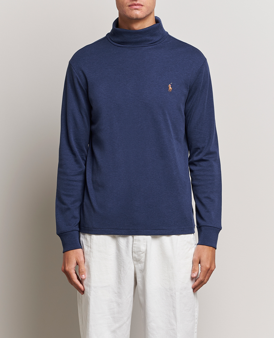 Herren | Pullover | Polo Ralph Lauren | Luxury Pima Cotton Rollneck Spring Navy Heather