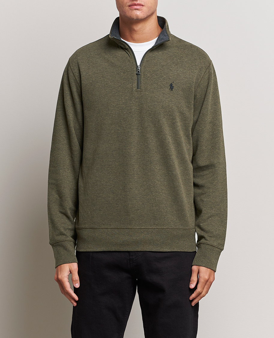 Herren | Pullover | Polo Ralph Lauren | Tech Double Knit Half Zip Olive Heather