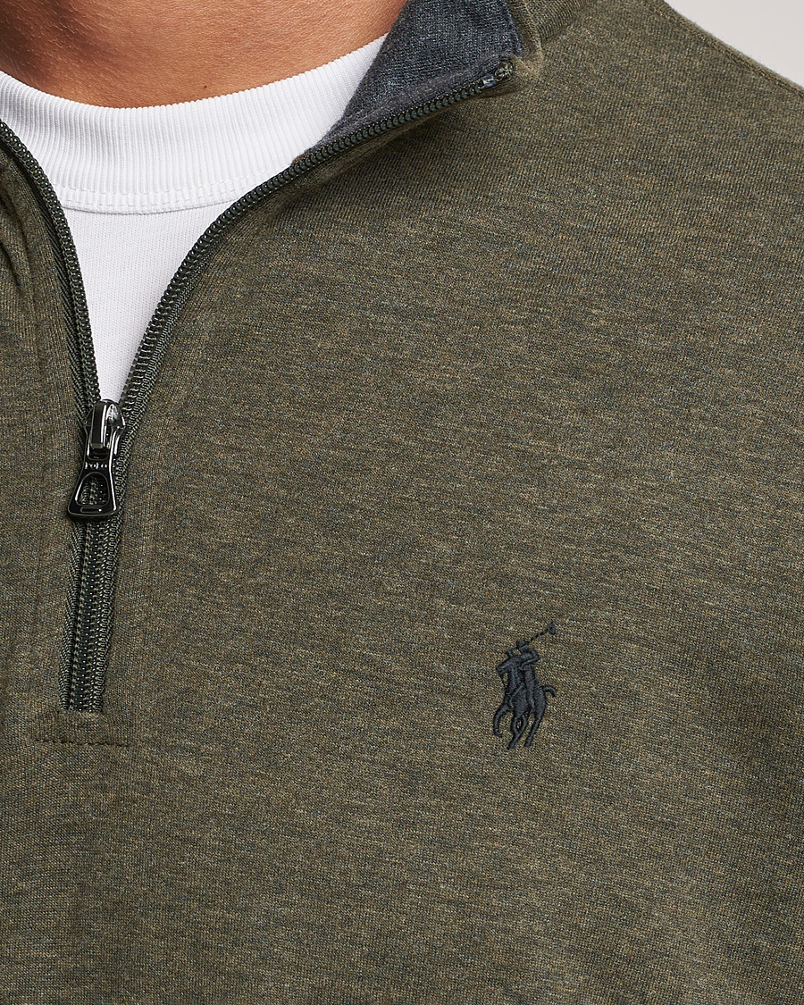 Herren | Pullover | Polo Ralph Lauren | Tech Double Knit Half Zip Olive Heather