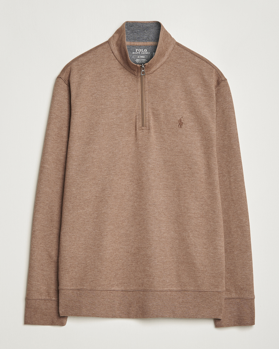 Herren | Pullover | Polo Ralph Lauren | Tech Double Knit Half Zip Brown Heather