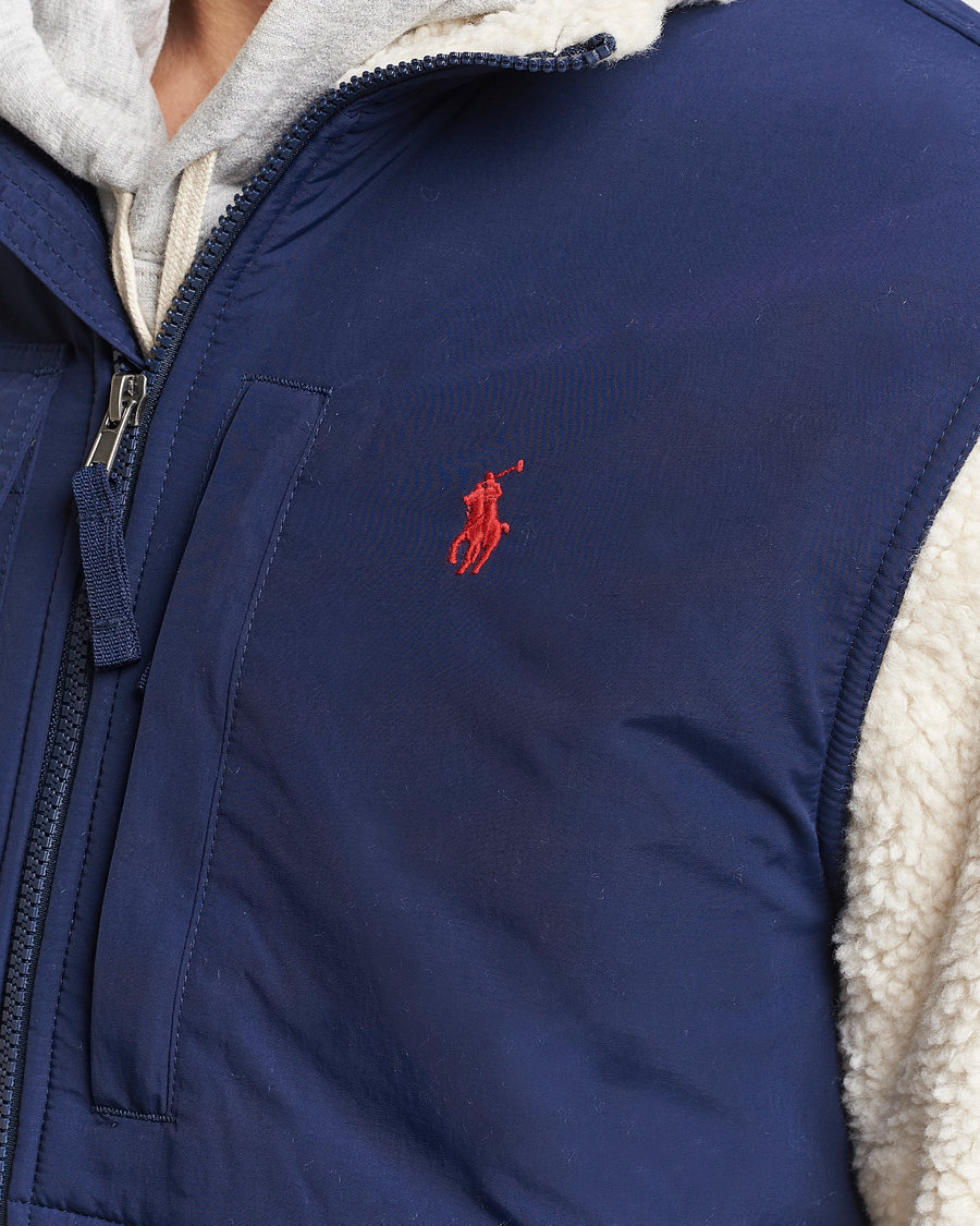 Herren | Pullover | Polo Ralph Lauren | Bonded Sherpa Full Zip Sweater Cream/Newport Navy