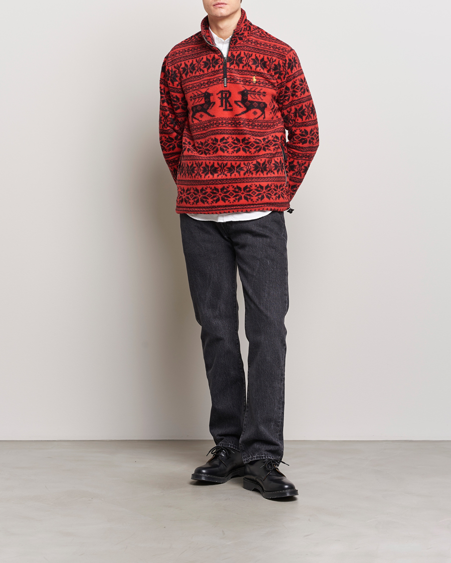 Herren | Pullover | Polo Ralph Lauren | Fairisle Half Zip Sweater Martin Red