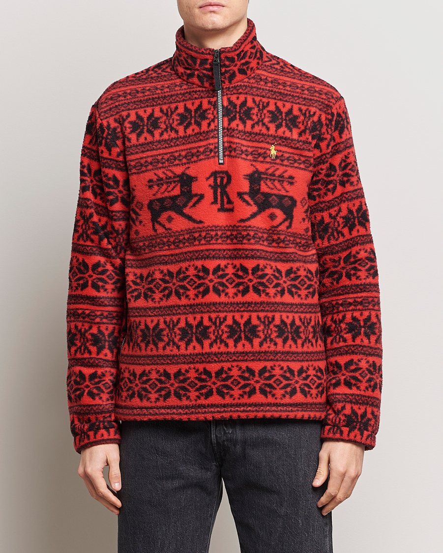 Herren | Pullover | Polo Ralph Lauren | Fairisle Half Zip Sweater Martin Red