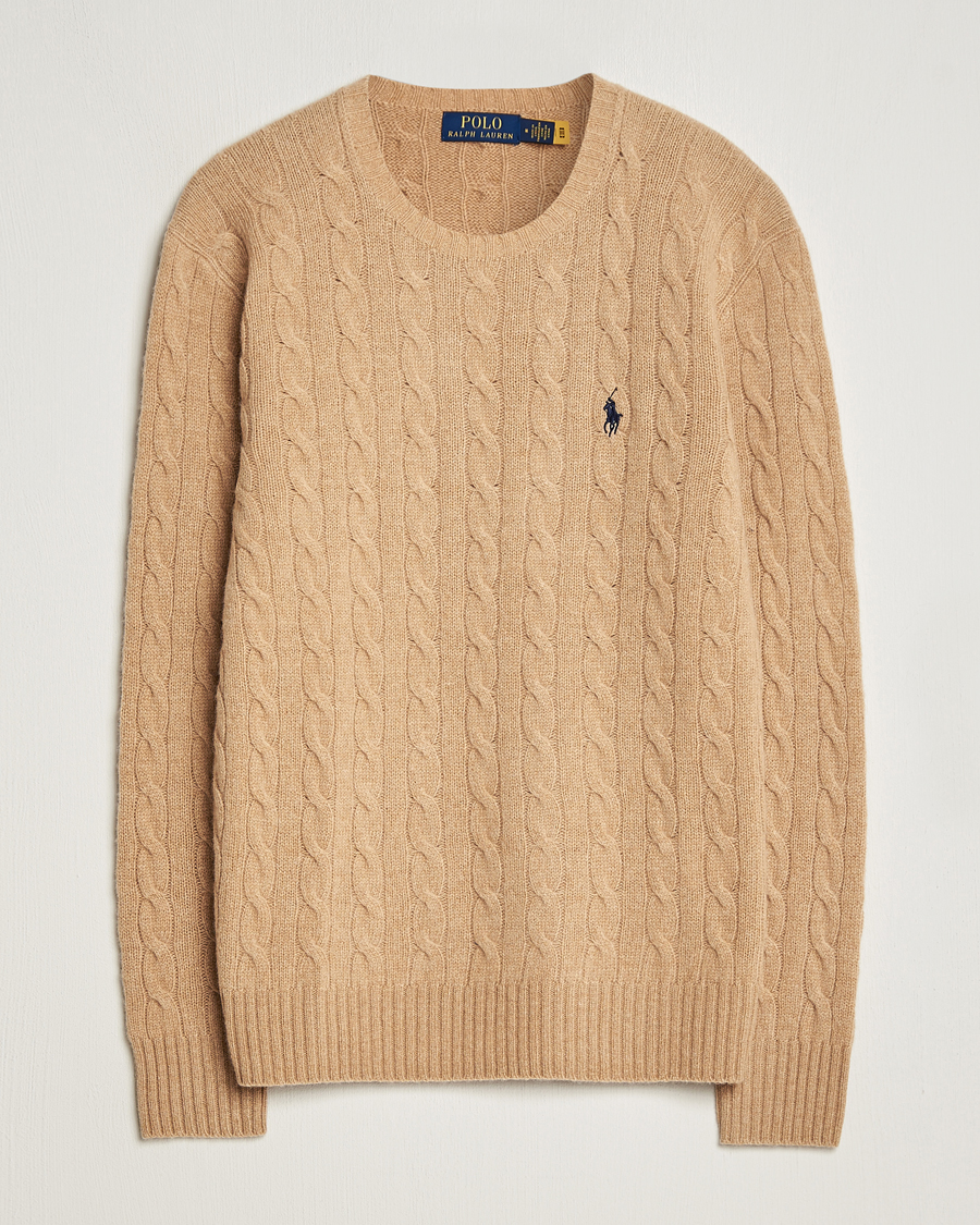 Herren | Pullover | Polo Ralph Lauren | Wool/Cashmere Cable Crew Neck Camel Melange