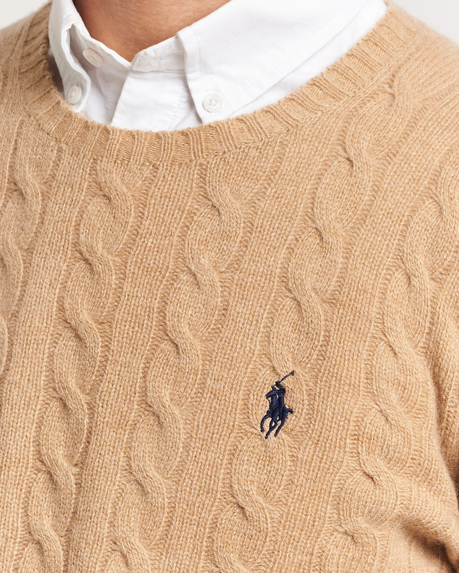 Herren | Pullover | Polo Ralph Lauren | Wool/Cashmere Cable Crew Neck Camel Melange
