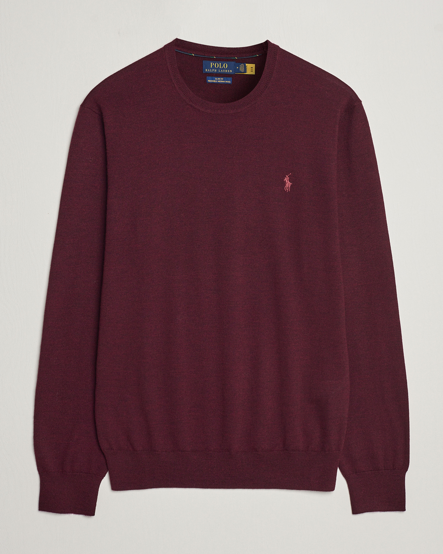 Herren | Pullover | Polo Ralph Lauren | Merino Crew Neck Pullover Aged Wine Heather