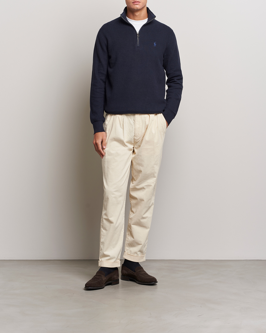 Herren | Pullover | Polo Ralph Lauren | Textured Half Zip Navy Heather
