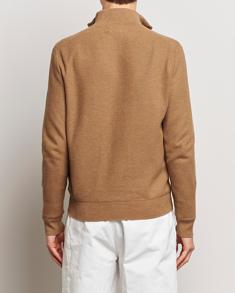 Herren | Pullover | Polo Ralph Lauren | Textured Half Zip Latte Brown Heather