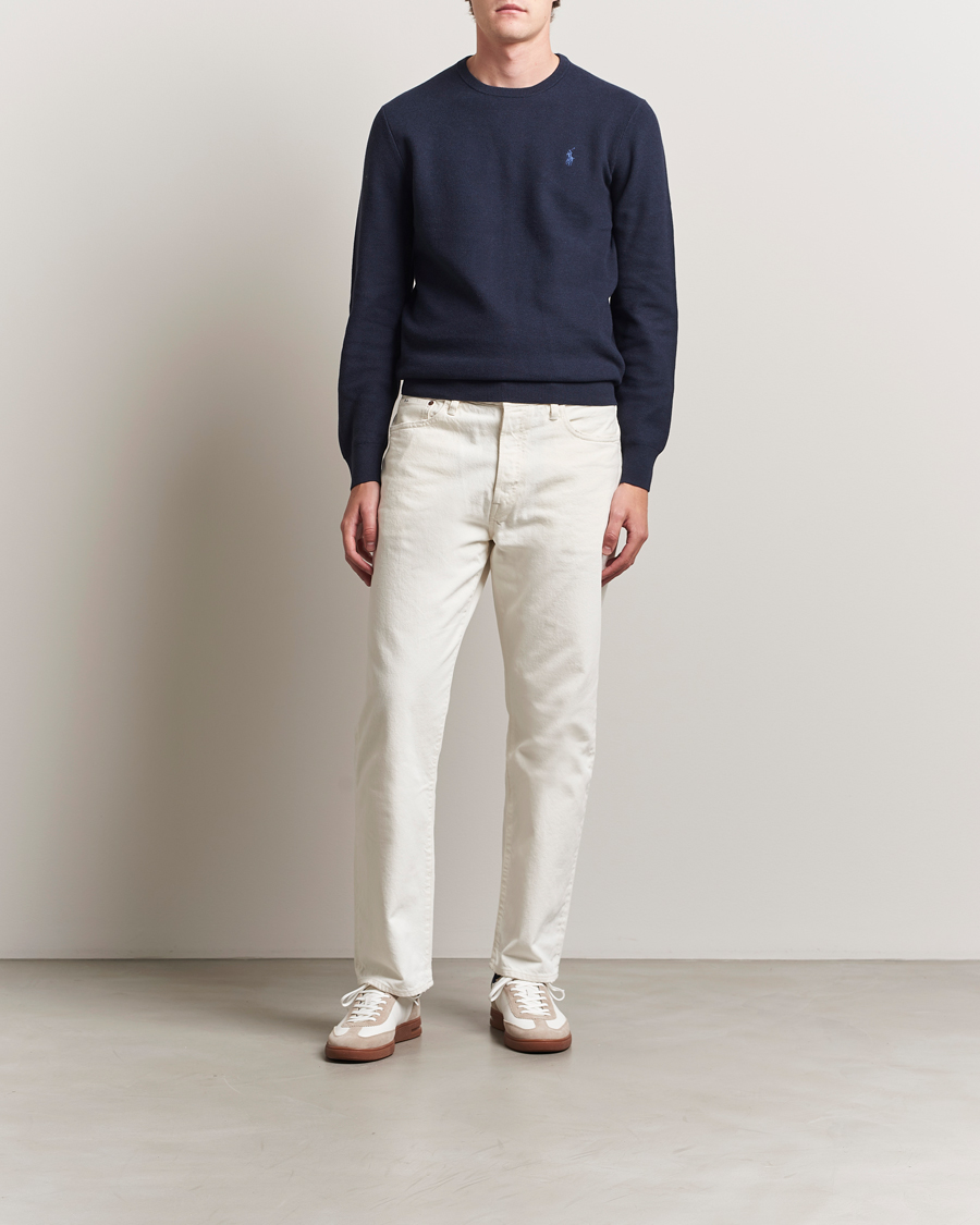 Herren | Pullover | Polo Ralph Lauren | Textured Cotton Crew Neck Sweater Navy Heather