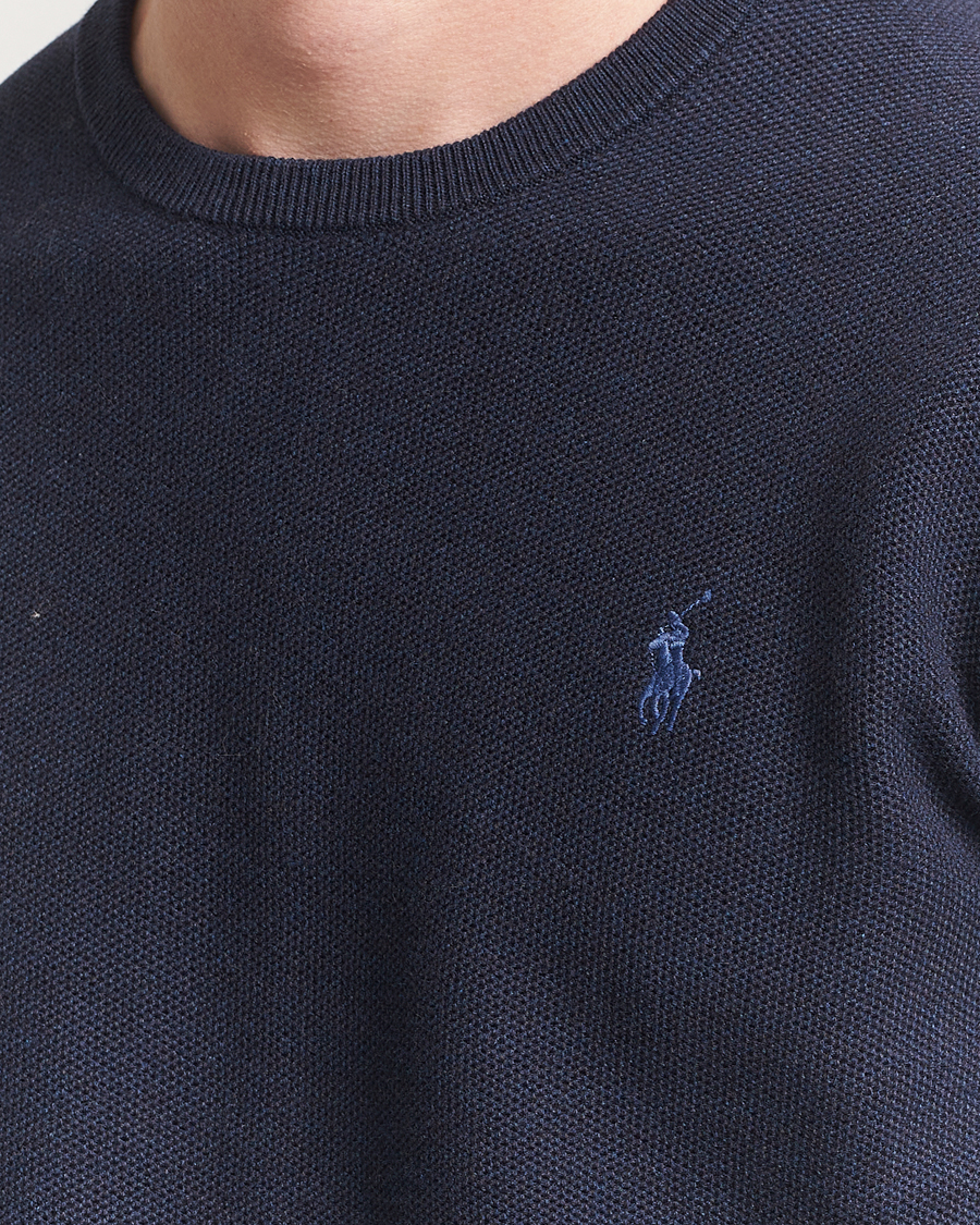 Herren | Pullover | Polo Ralph Lauren | Textured Cotton Crew Neck Sweater Navy Heather