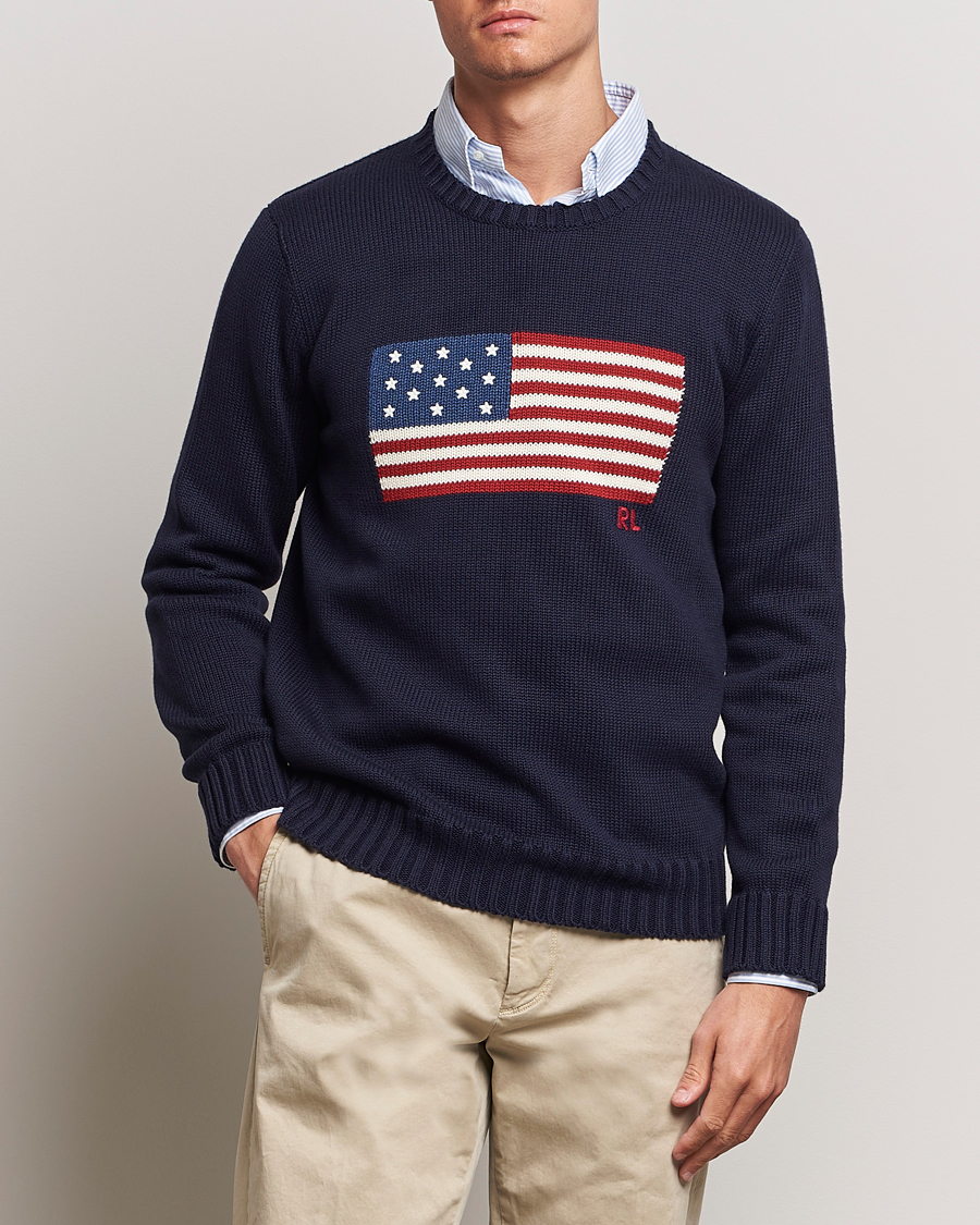 Herren | Pullover | Polo Ralph Lauren | Cotton Knitted Flag Sweater Hunter Navy