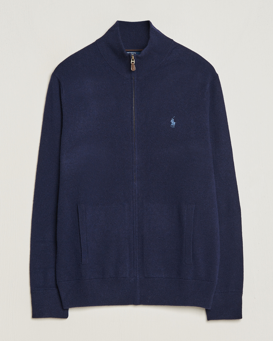 Herren | Pullover | Polo Ralph Lauren | Merino Knitted Full Zip Sweater Hunter Navy