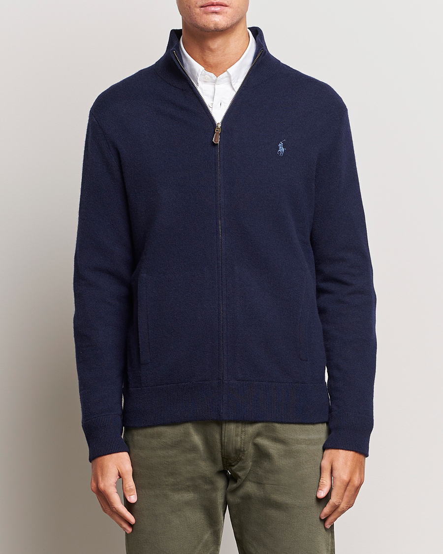 Herren | Pullover | Polo Ralph Lauren | Merino Knitted Full Zip Sweater Hunter Navy