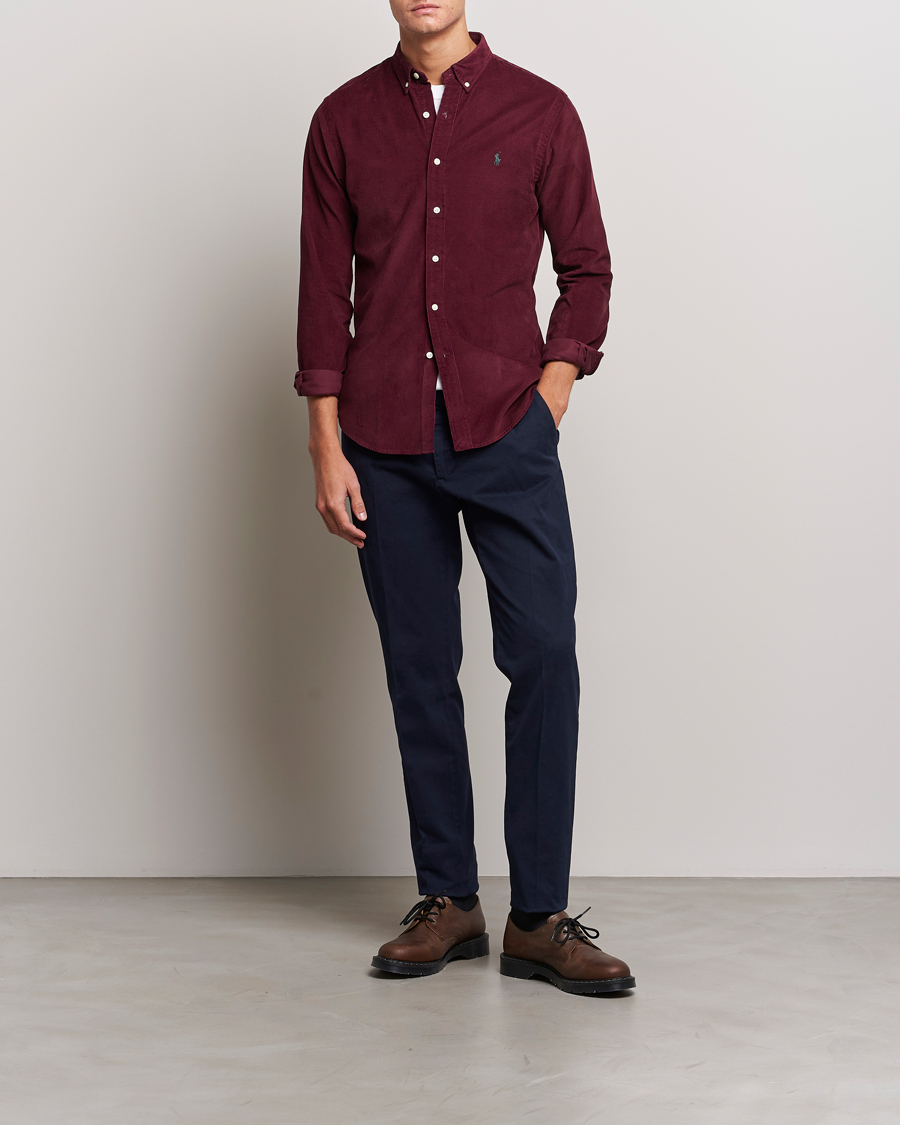 Herren | Hemden | Polo Ralph Lauren | Slim Fit Corduroy Shirt Harvard Wine