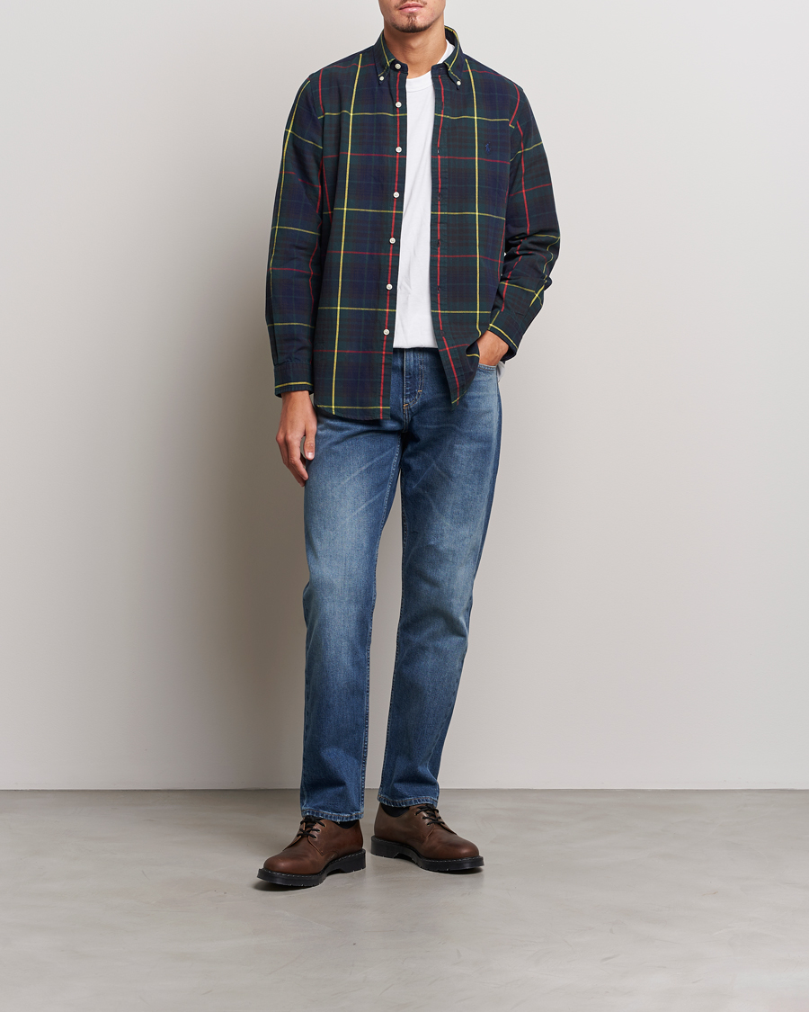 Herren | Hemden | Polo Ralph Lauren | Custom Fit Checked Oxford Shirt Navy/Green