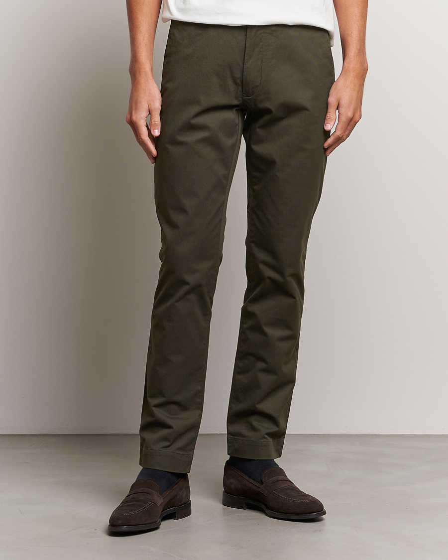 Herren | Hosen | Polo Ralph Lauren | Slim Fit Stretch Chinos Oil Cloth Green