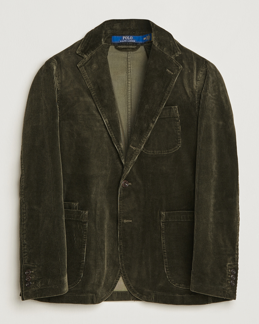 Herren | Sakkos | Polo Ralph Lauren | Corduroy Stretch Blazer Oil Cloth Green