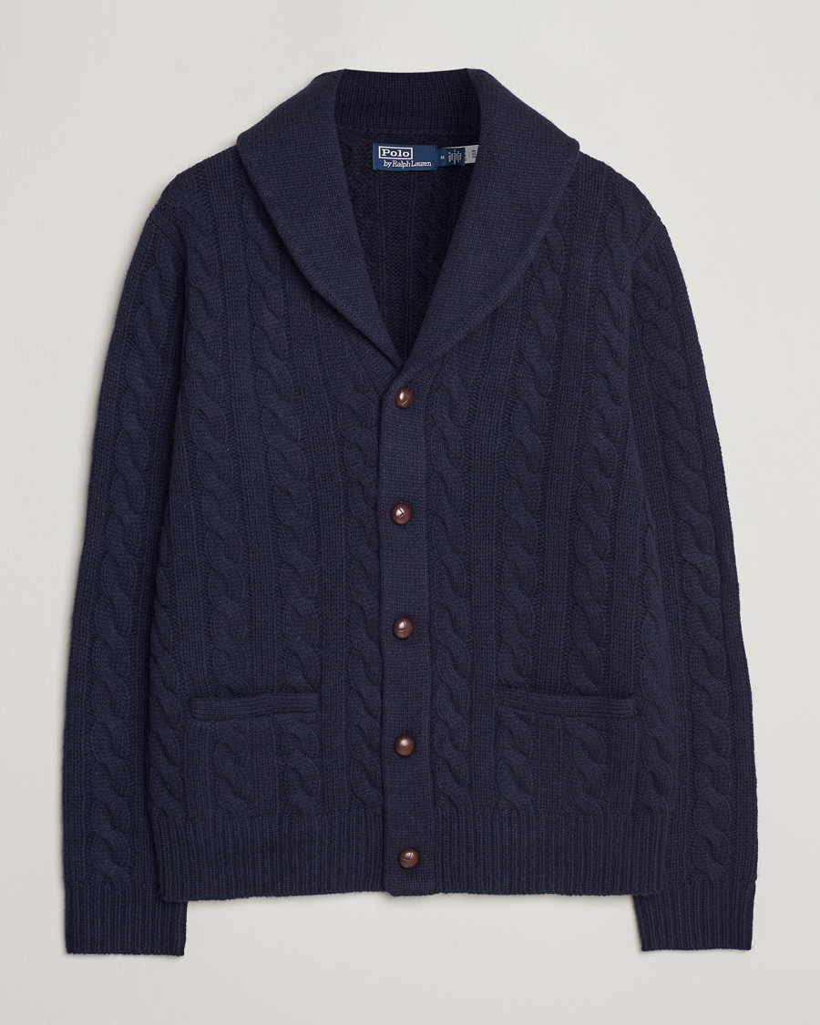 Herren | Pullover | Polo Ralph Lauren | Wool Cable Cardigan Hunter Navy