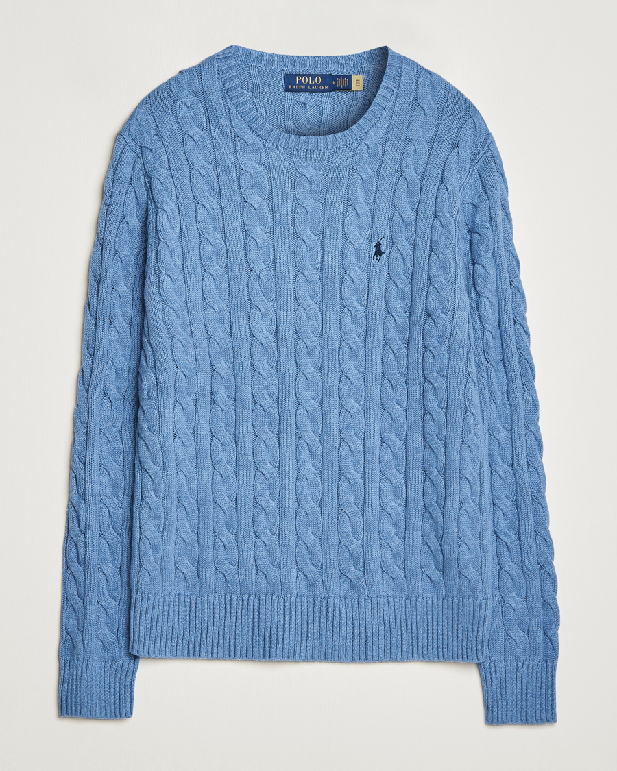 Herren | Pullover | Polo Ralph Lauren | Cotton Cable Pullover Sky Blue Heather