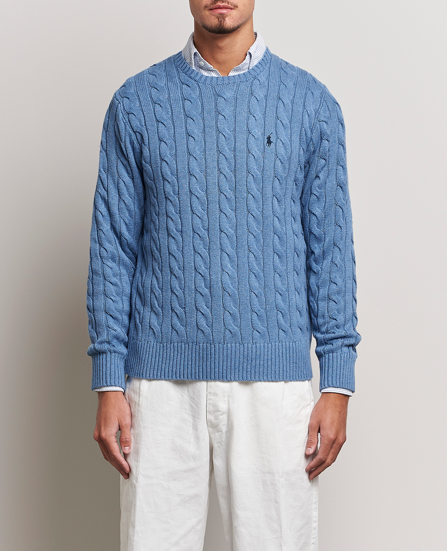 Herren | Pullover | Polo Ralph Lauren | Cotton Cable Pullover Sky Blue Heather
