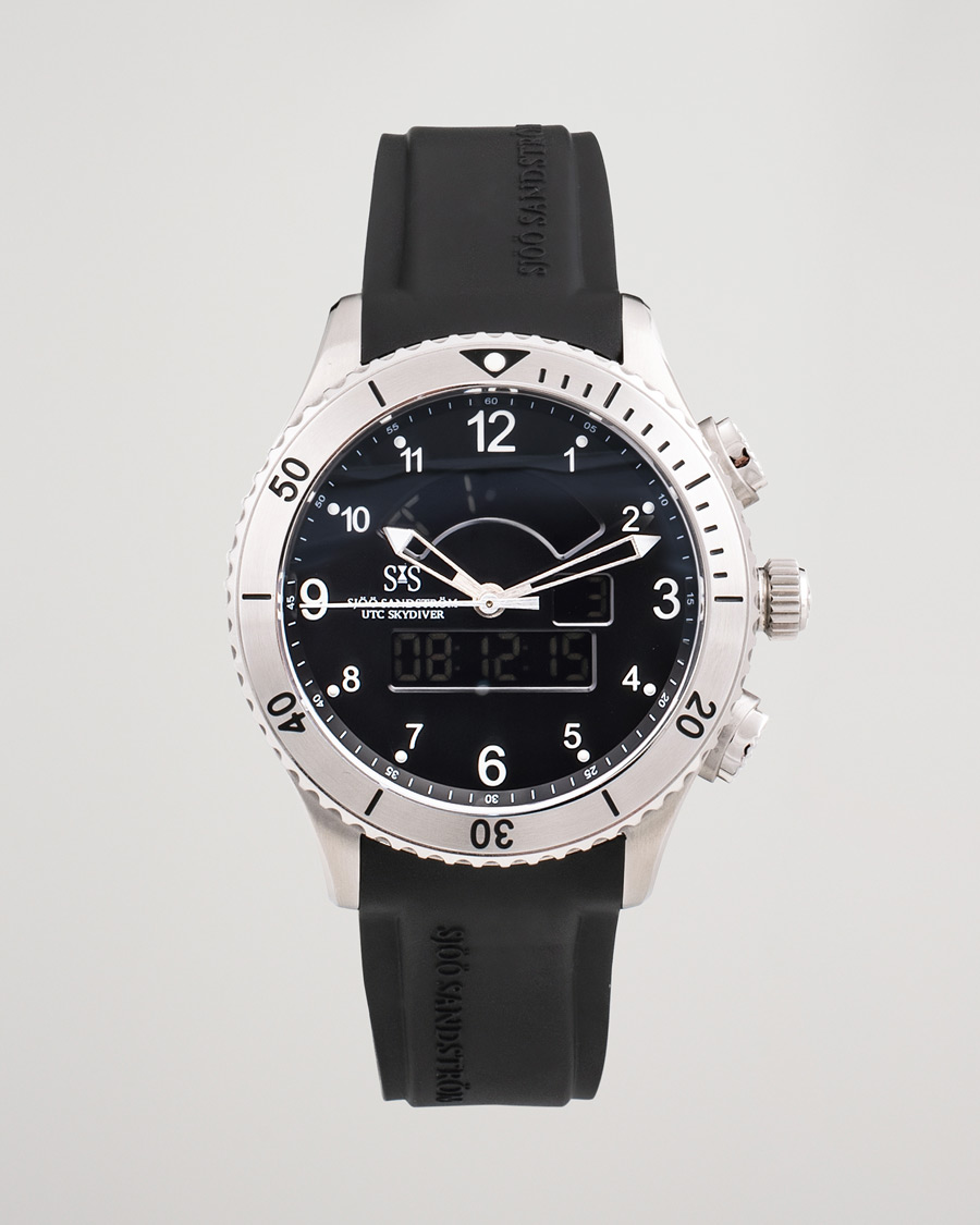 Herren | Sjöö Sandström Pre-Owned UTC Skydiver 017401 Steel Black | Sjöö Sandström Pre-Owned | UTC Skydiver 017401 Steel Black