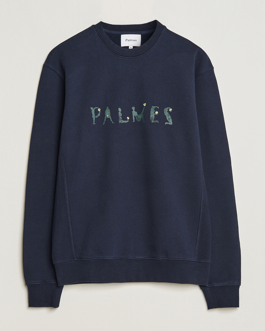 Herren | Pullover | Palmes | Letters Crewneck Sweatshirt Navy