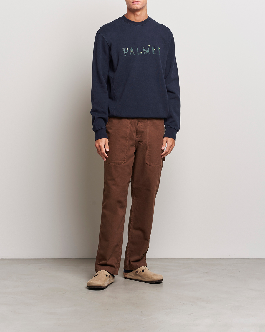 Herren | Pullover | Palmes | Letters Crewneck Sweatshirt Navy