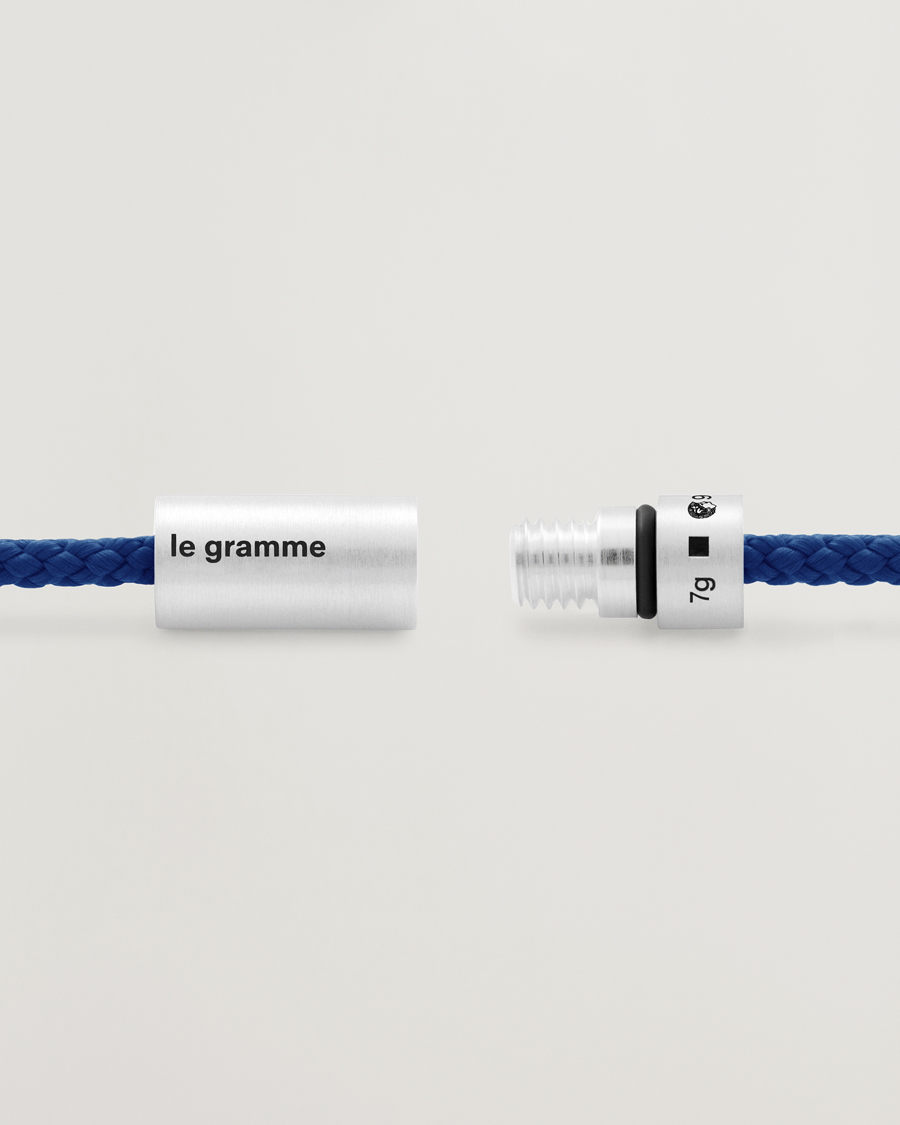 Herren | LE GRAMME | LE GRAMME | Nato Cable Bracelet Blue/Sterling Silver 7g