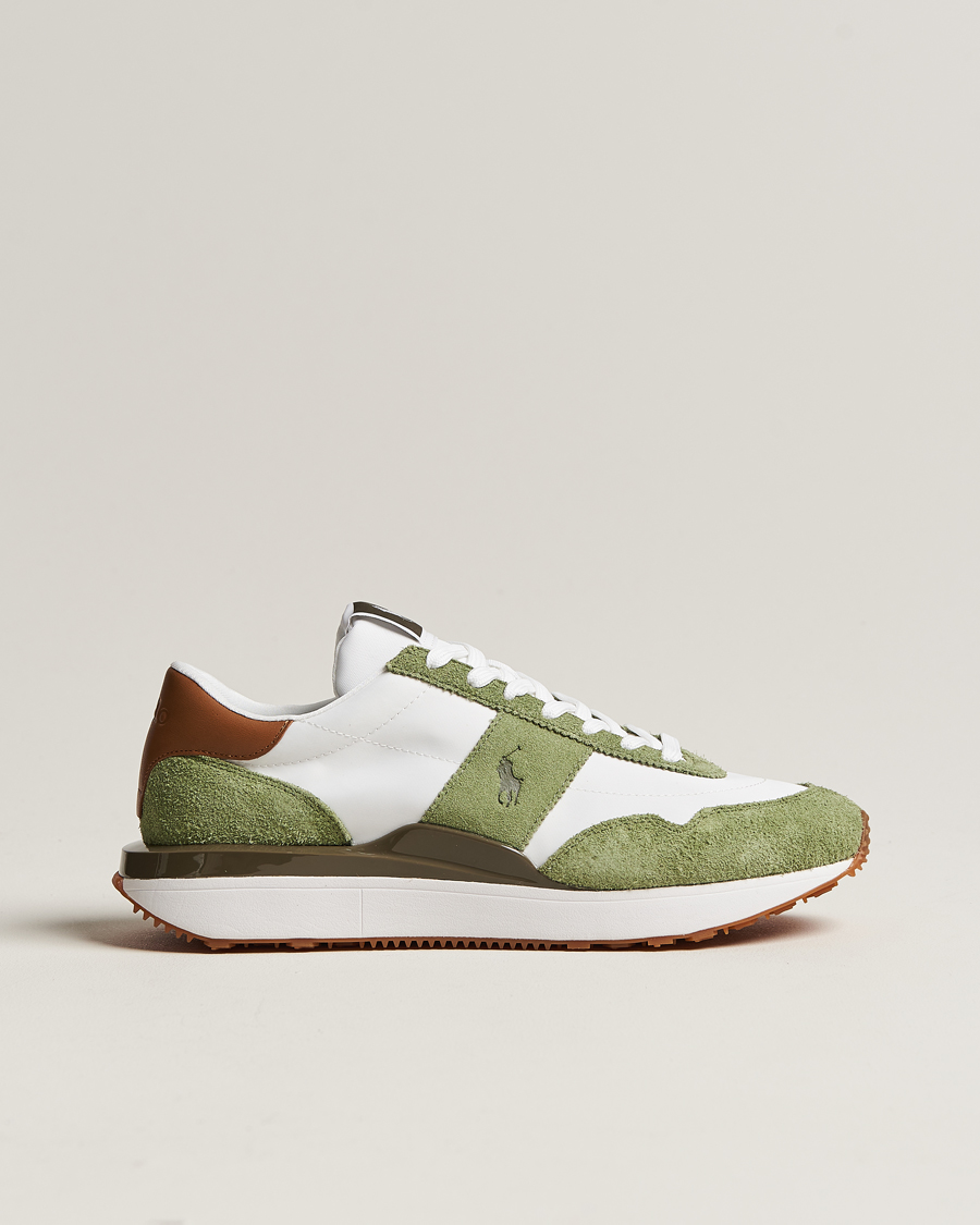 Herren | Polo Ralph Lauren Train 89 Running Sneaker White/Olive | Polo Ralph Lauren | Train 89 Running Sneaker White/Olive