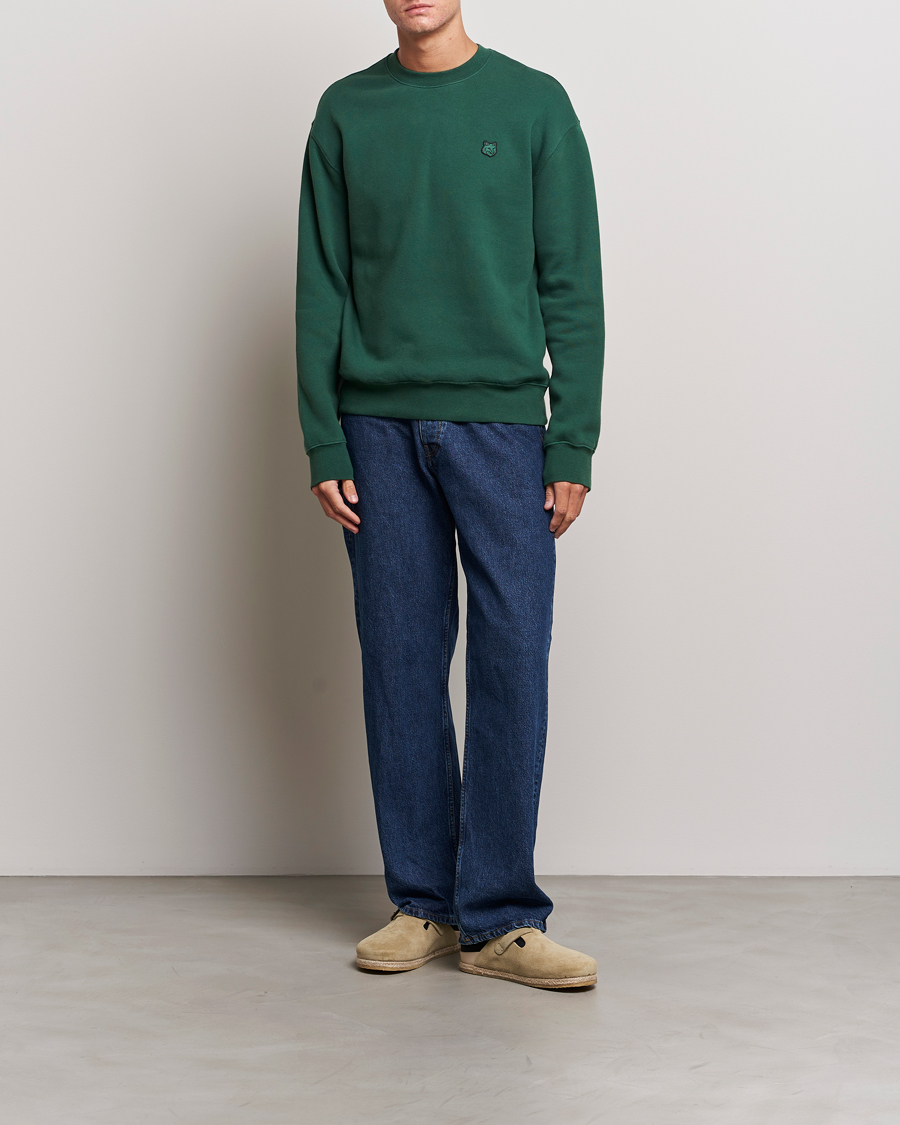 Herren | Pullover | Maison Kitsuné | Tonal Fox Head Sweatshirt Bottle Green