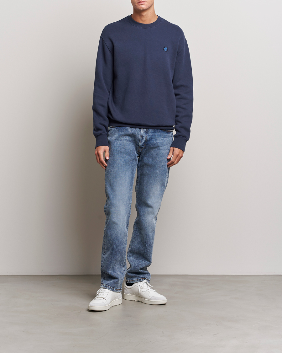 Herren | Pullover | Maison Kitsuné | Tonal Fox Head Sweatshirt Ink Blue