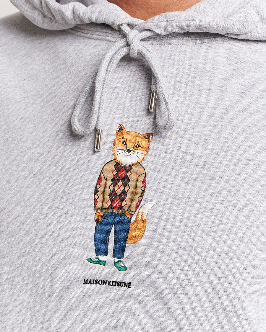 Herren | Pullover | Maison Kitsuné | Dressed Fox Hoodie Light Grey Melange