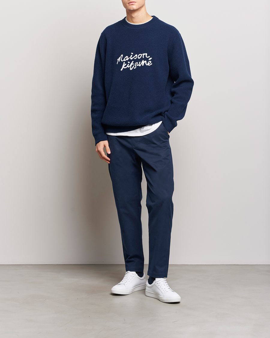 Herren | Hosen | Maison Kitsuné | Cotton Drawstring Pants Ink Blue