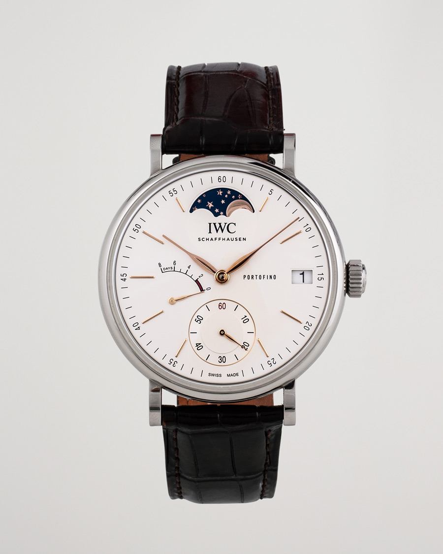 Herren | IWC Pre-Owned Portofino Moon Phase IW516401 Steel White | IWC Pre-Owned | Portofino Moon Phase IW516401 Steel White