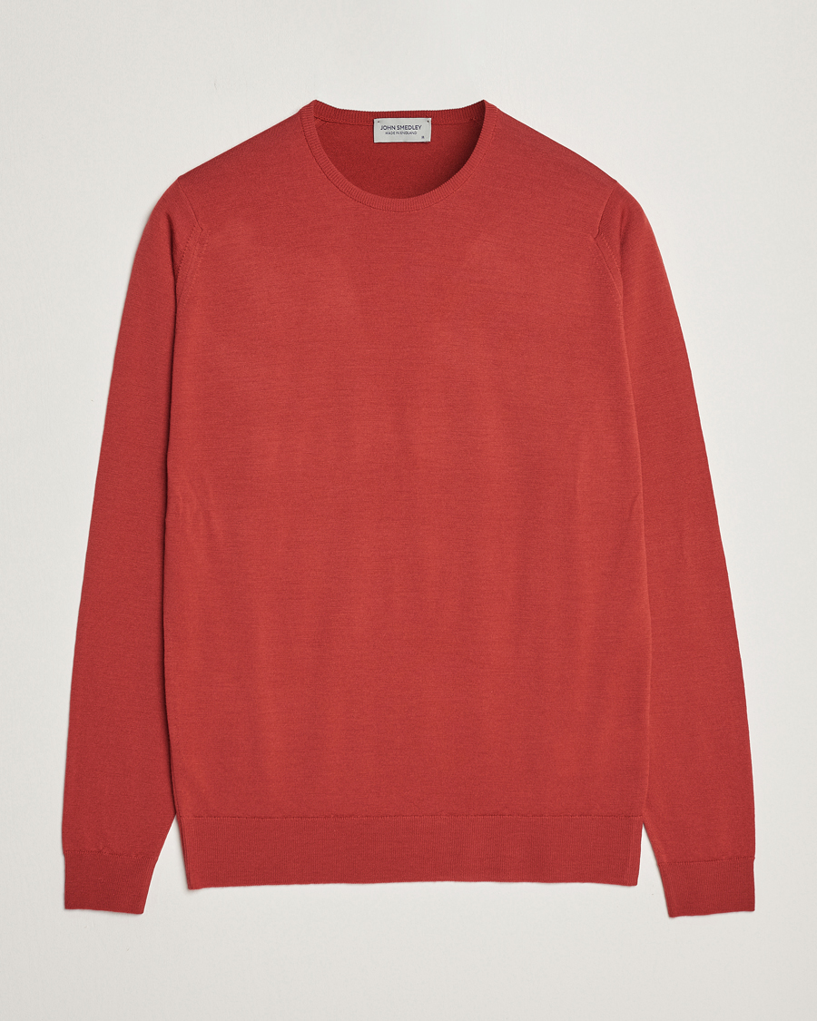 Herren | Pullover | John Smedley | Lundy Extra Fine Merino Crew Neck Redwood