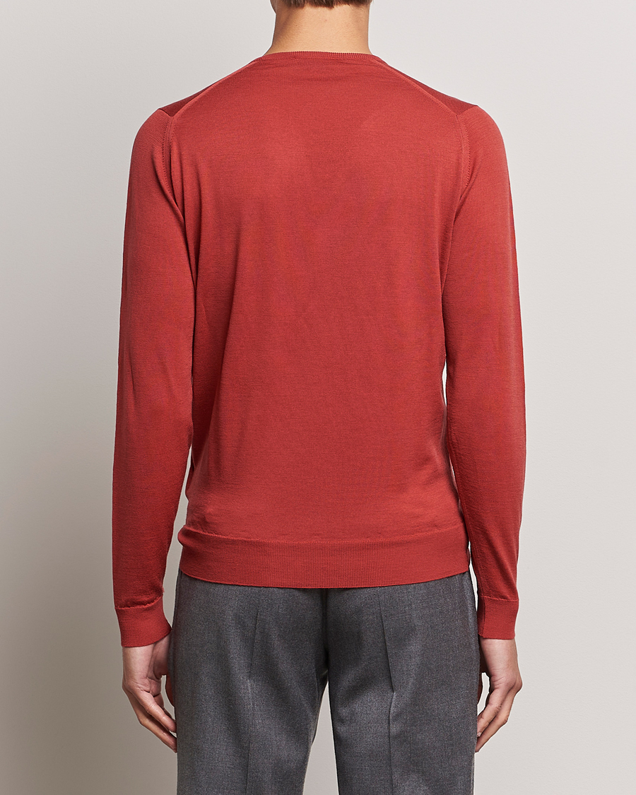 Herren | Pullover | John Smedley | Lundy Extra Fine Merino Crew Neck Redwood