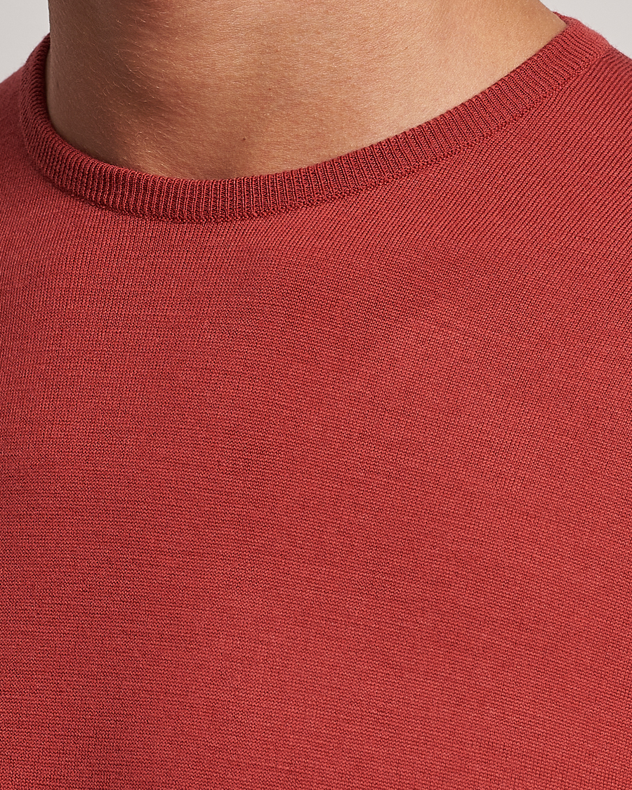 Herren | Pullover | John Smedley | Lundy Extra Fine Merino Crew Neck Redwood
