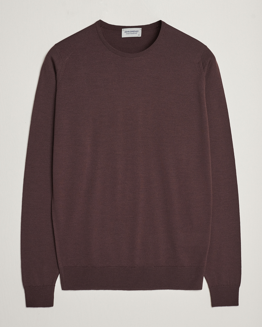 Herren | Pullover | John Smedley | Lundy Extra Fine Merino Crew Neck Truffle Brown