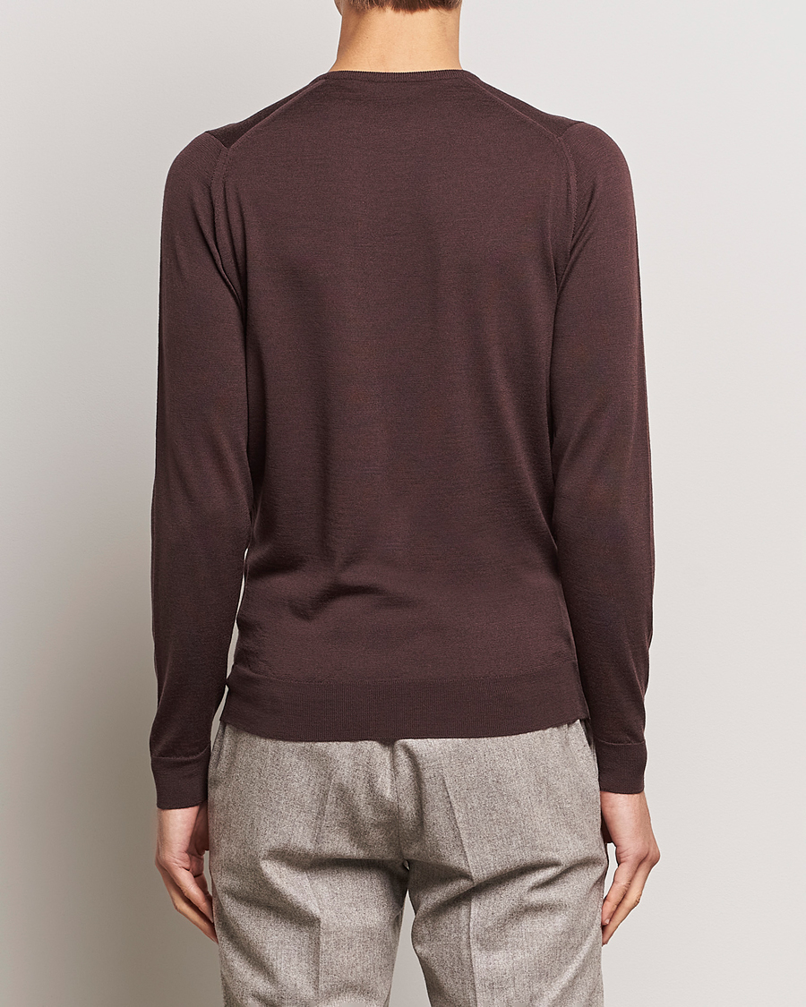 Herren | Pullover | John Smedley | Lundy Extra Fine Merino Crew Neck Truffle Brown