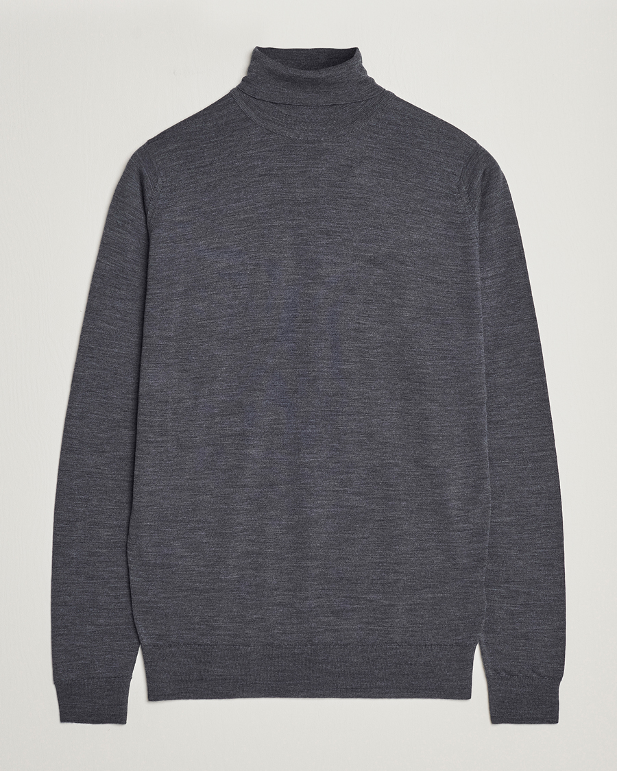 Herren | Pullover | John Smedley | Cherwell Extra Fine Merino Rollneck Charcoal