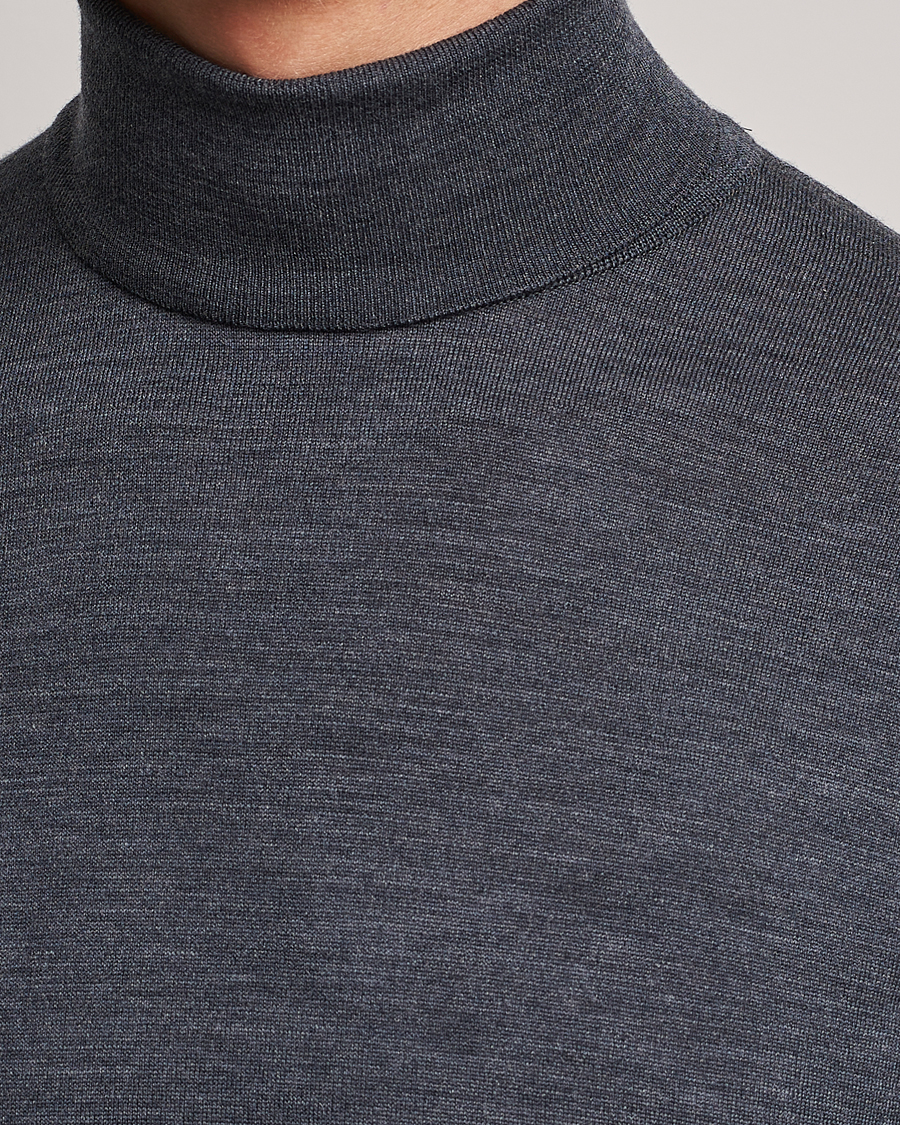 Herren | Pullover | John Smedley | Cherwell Extra Fine Merino Rollneck Charcoal
