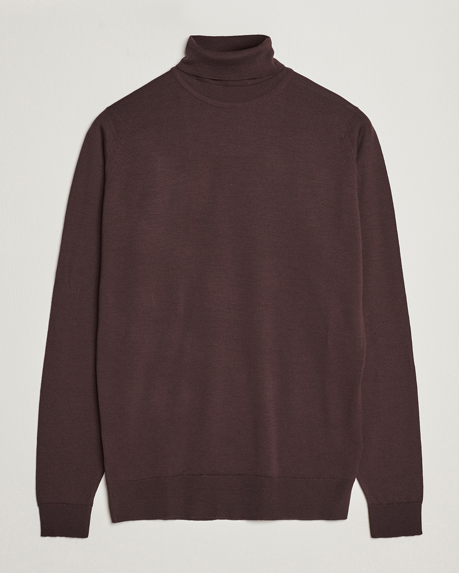 Herren | Pullover | John Smedley | Cherwell Extra Fine Merino Rollneck Truffle Brown