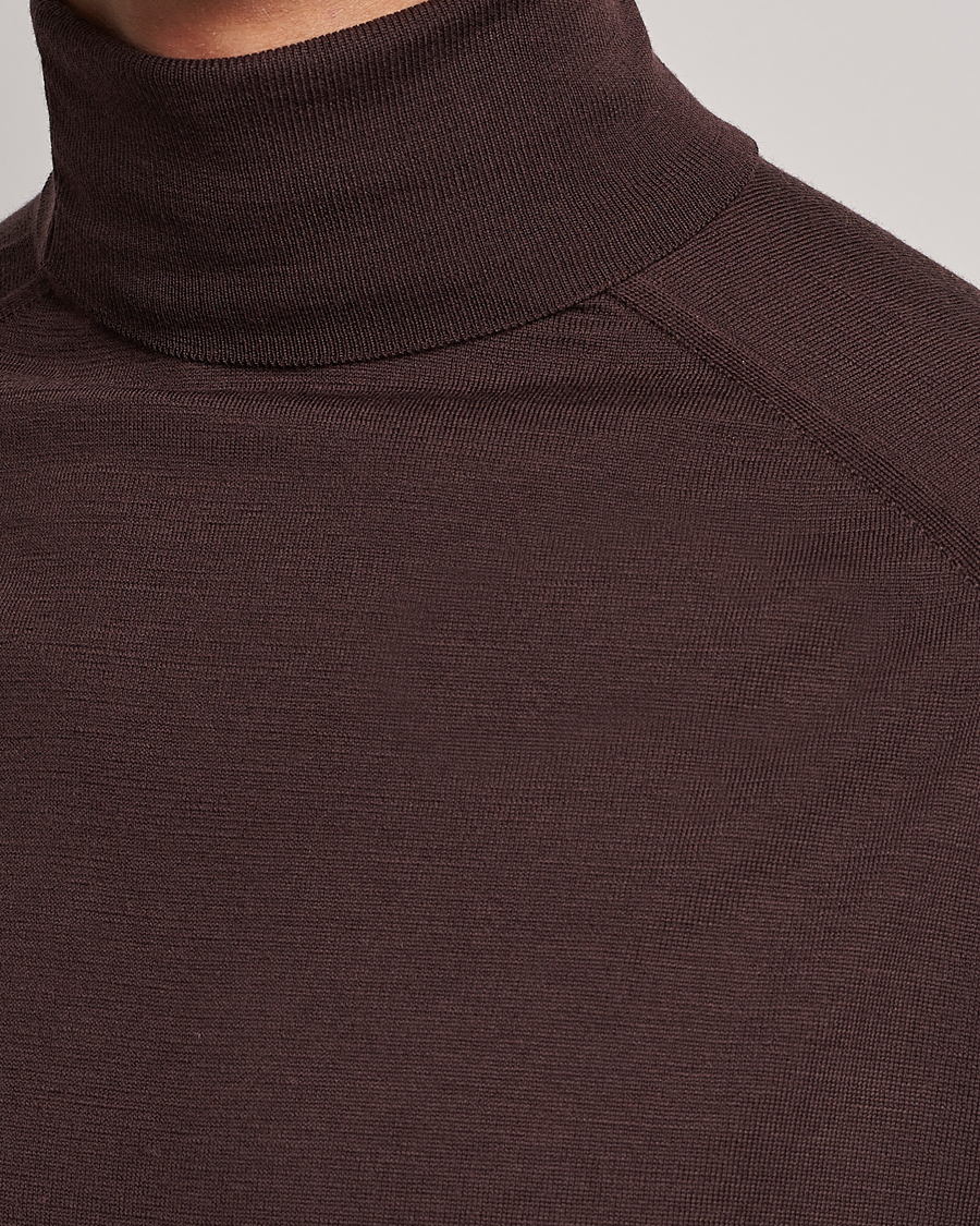 Herren | Pullover | John Smedley | Cherwell Extra Fine Merino Rollneck Truffle Brown