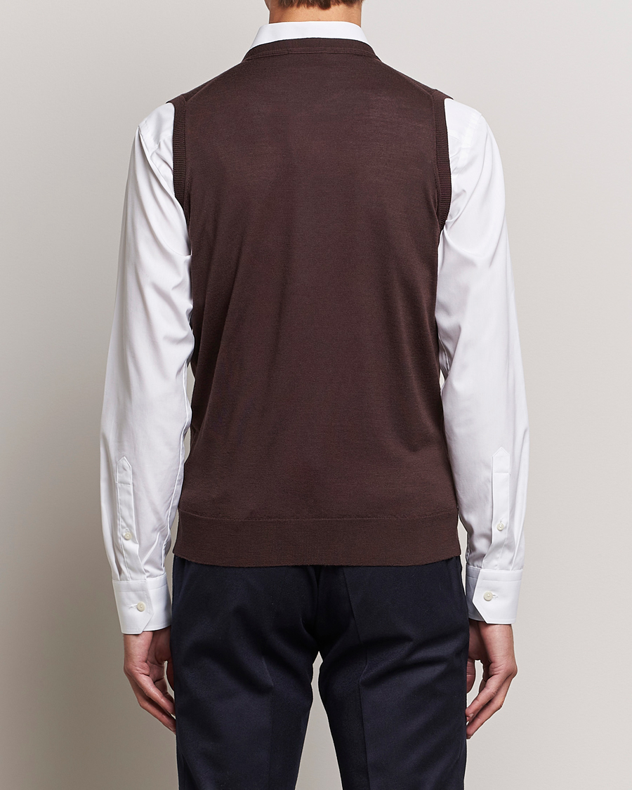 Herren | Pullover | John Smedley | Huntswood Slim Fit Waistcoat Truffle Brown