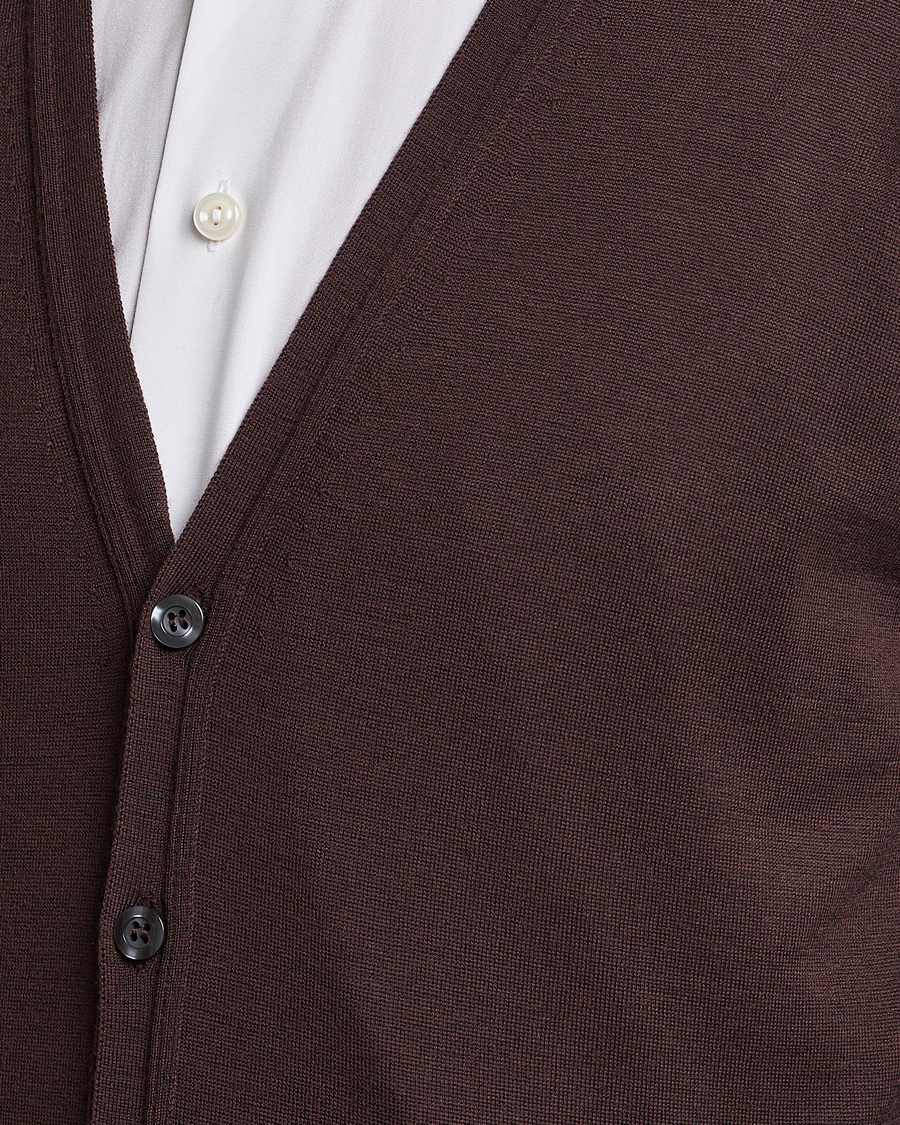 Herren | Pullover | John Smedley | Huntswood Slim Fit Waistcoat Truffle Brown