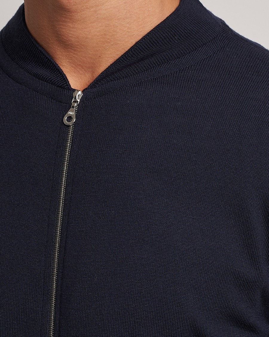 Herren | Pullover | John Smedley | Maclean Extra Fine Merin Full Zip Midnight
