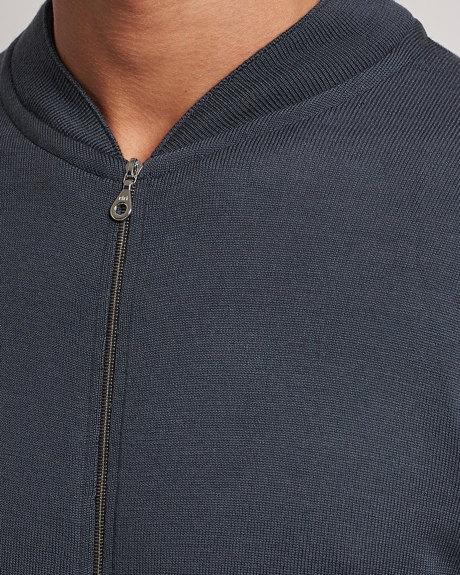 Herren | Pullover | John Smedley | Maclean Extra Fine Merin Full Zip Slate Grey