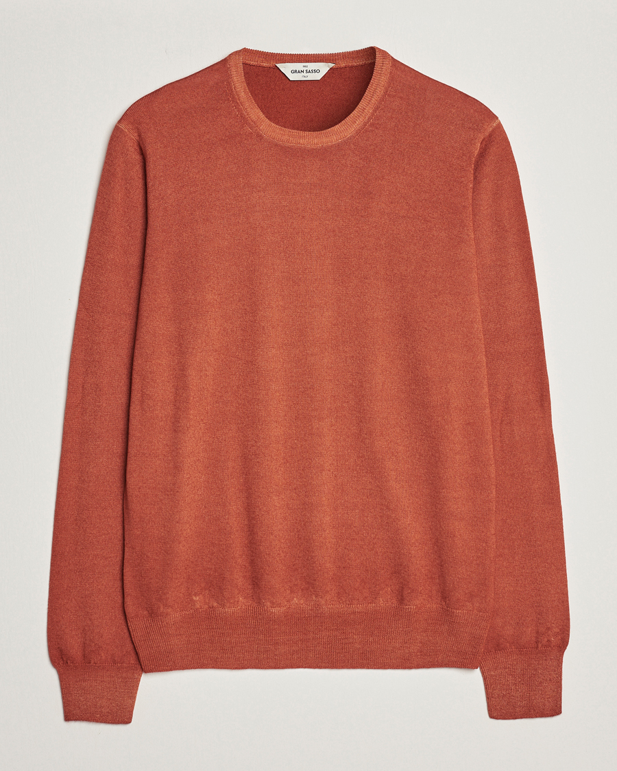 Herren | Pullover | Gran Sasso | Vintage Merino Fashion Fit Crew Neck Pullover Rust
